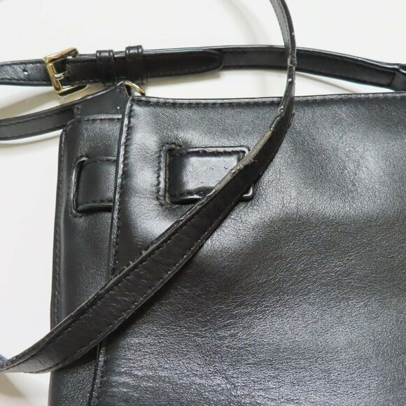 Michael Kors Hamilton Traveler Small Black Gold Hardware Crossbody Handbag Purse - Picture 10 of 10